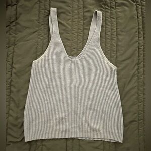 La SENZA Ribbed Knit Tank Top - grey/blue